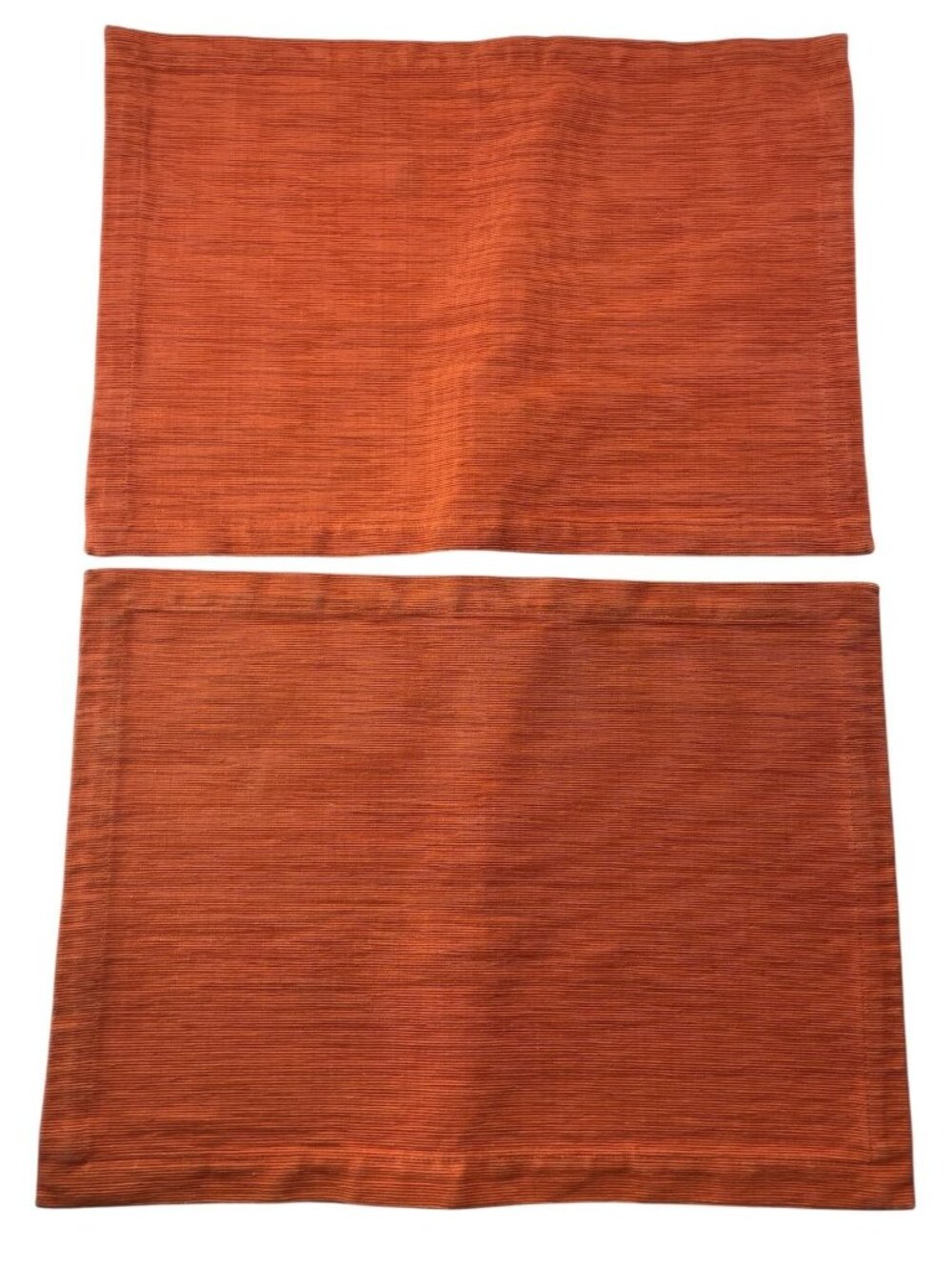 Crate & Barrel Placemats Lamont Orange Peel Set of 2 18.5x13"